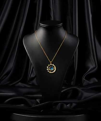 Eco-planet cross pendant women necklace