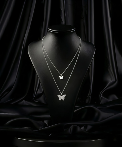 Double Layer Butterfly Necklace