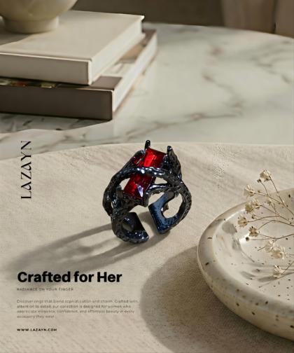 Ruby Red Rectangle Stone Ring