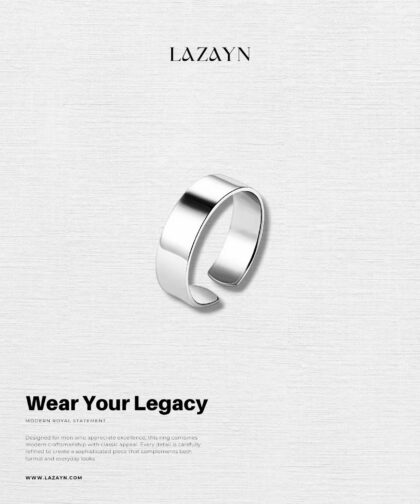 Solid Circle Mens adjustable ring