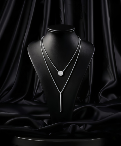 Stacked Geometric Necklace