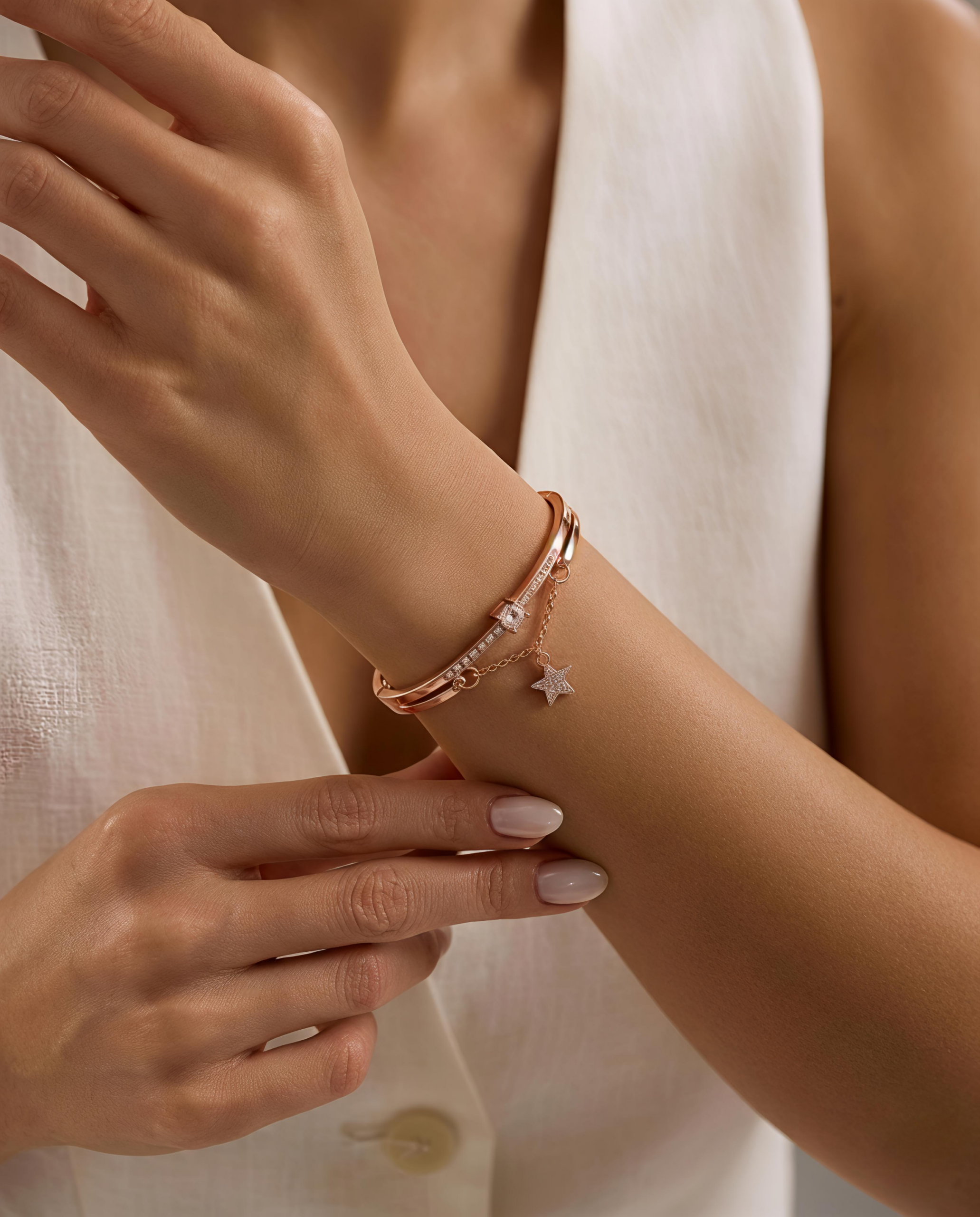 Star Diamond Rose gold Women's Bracelet - Image 2