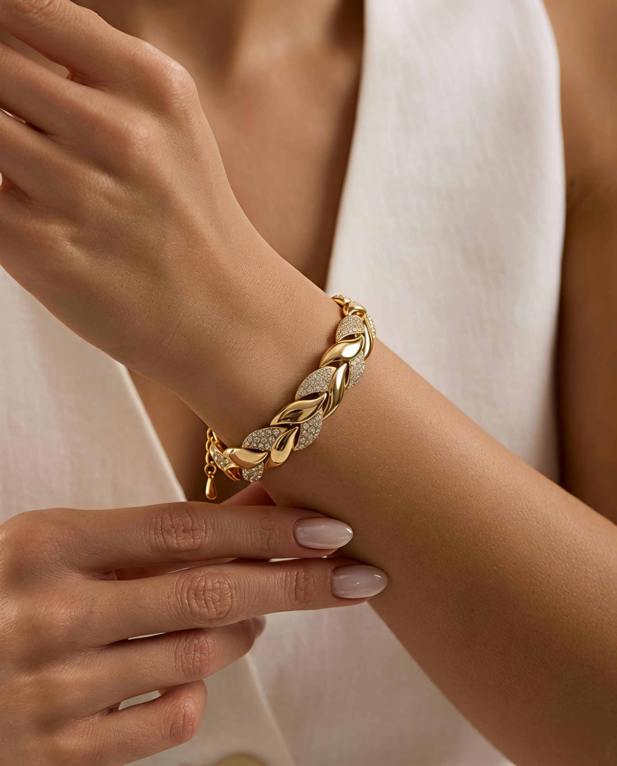 Gold Leaf Women's Bracelet - Image 2